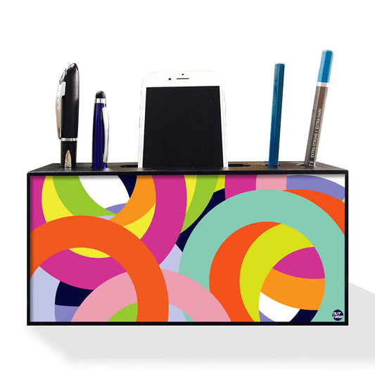 Pen Mobile Stand Holder Desk Organizer - Colorful Rings Nutcase