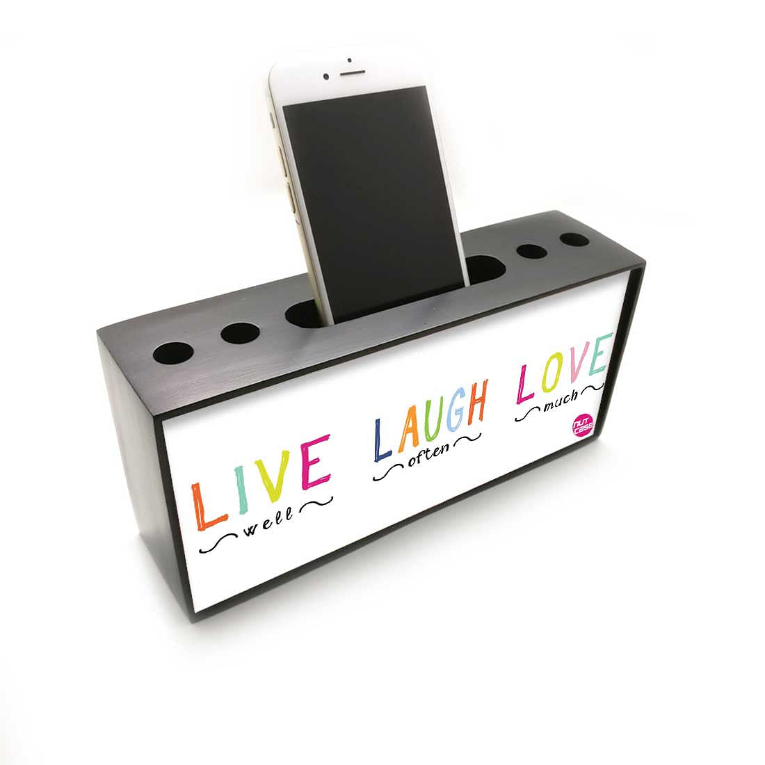 Pen Mobile Stand Holder Desk Organizer - Live Laugh Love Nutcase