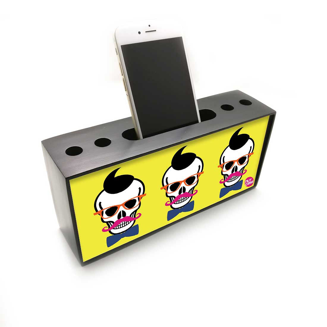 Pen Mobile Stand Holder Desk Organizer - Skull Nutcase