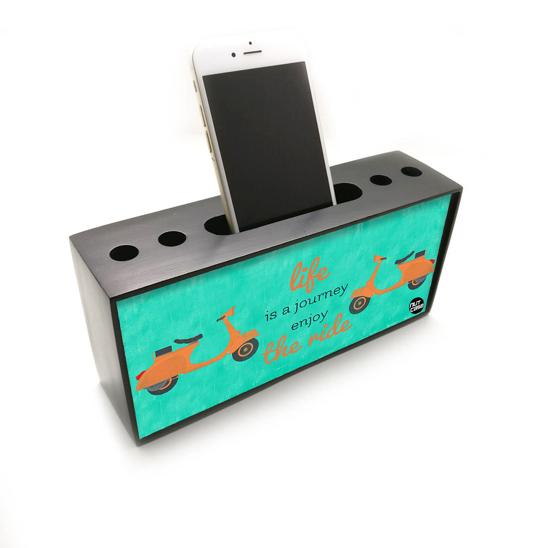 Pen Mobile Stand Holder Desk Organizer - Life Is A Journey Nutcase