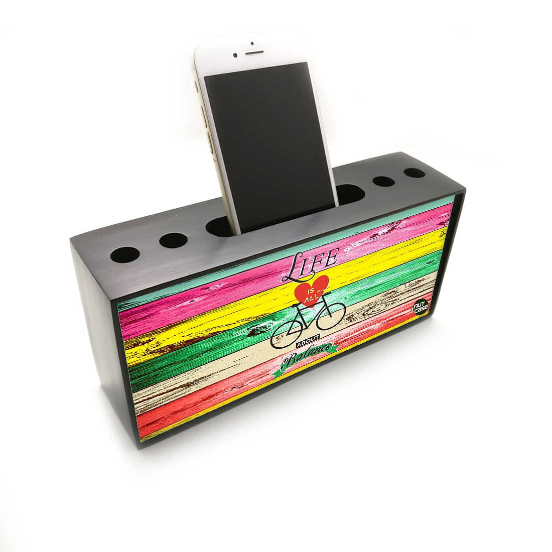 Pen Mobile Stand Holder Desk Organizer - Life Is All About Balance Nutcase