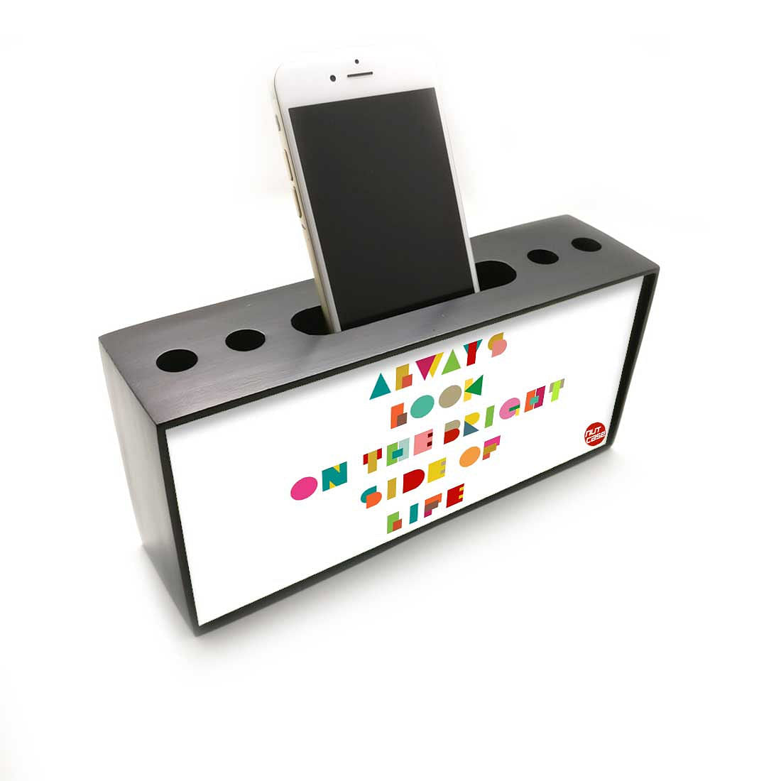 Phone Pen Stand Holder Desk Organizer for Office - Always Look On The Bright Nutcase