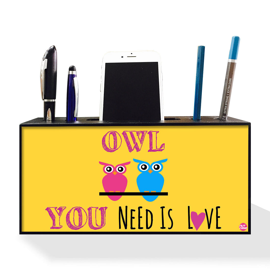 Pen Mobile Stand Holder Desk Organizer - Owl You Need Is Love Nutcase