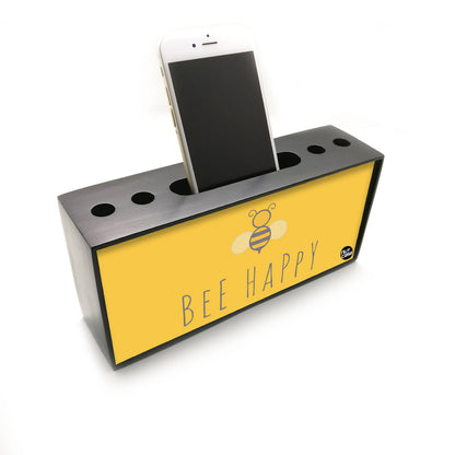 Pencil Pen and Phone Stand Desk Organizer for Office Use - Be Happy Nutcase