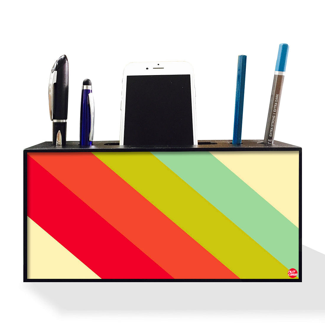 Pen Mobile Stand Holder Desk Organizer - Color Strips Nutcase