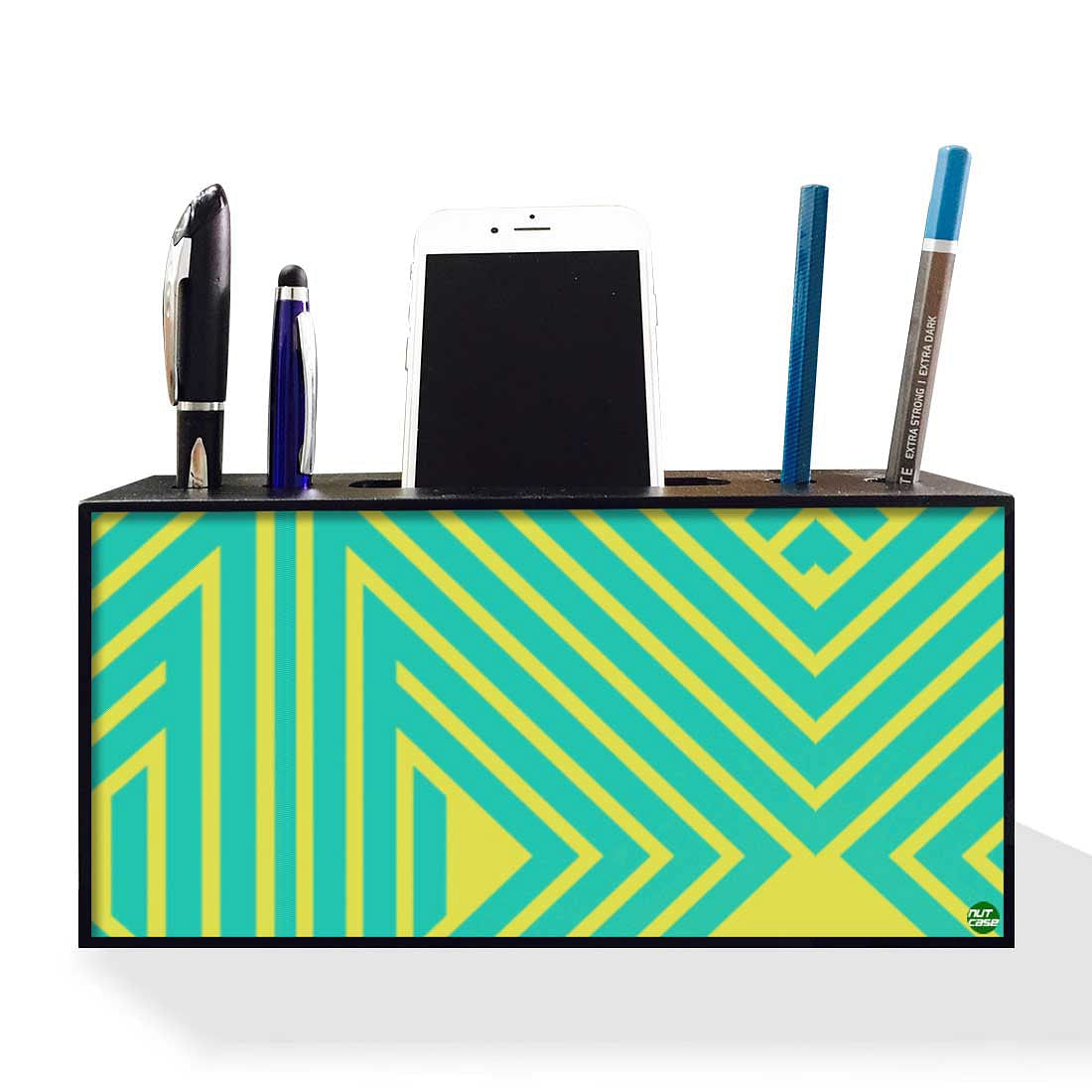 Pen Mobile Stand Holder Desk Organizer - Line Art Nutcase