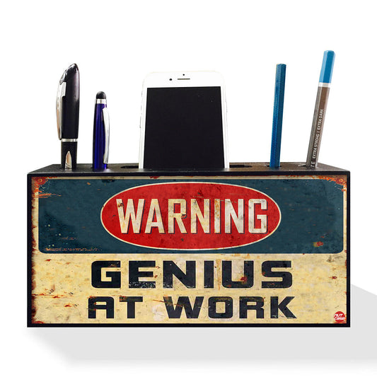 Pen Mobile Stand Holder Desk Organizer - Warning Nutcase