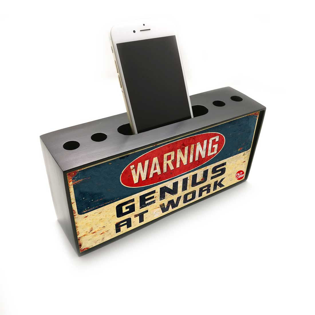 Pen Mobile Stand Holder Desk Organizer - Warning Nutcase