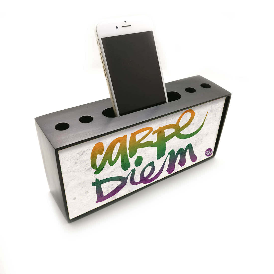 Phone and Pen Stand Holder Desk Organizer for Office - Carpe Diem Nutcase