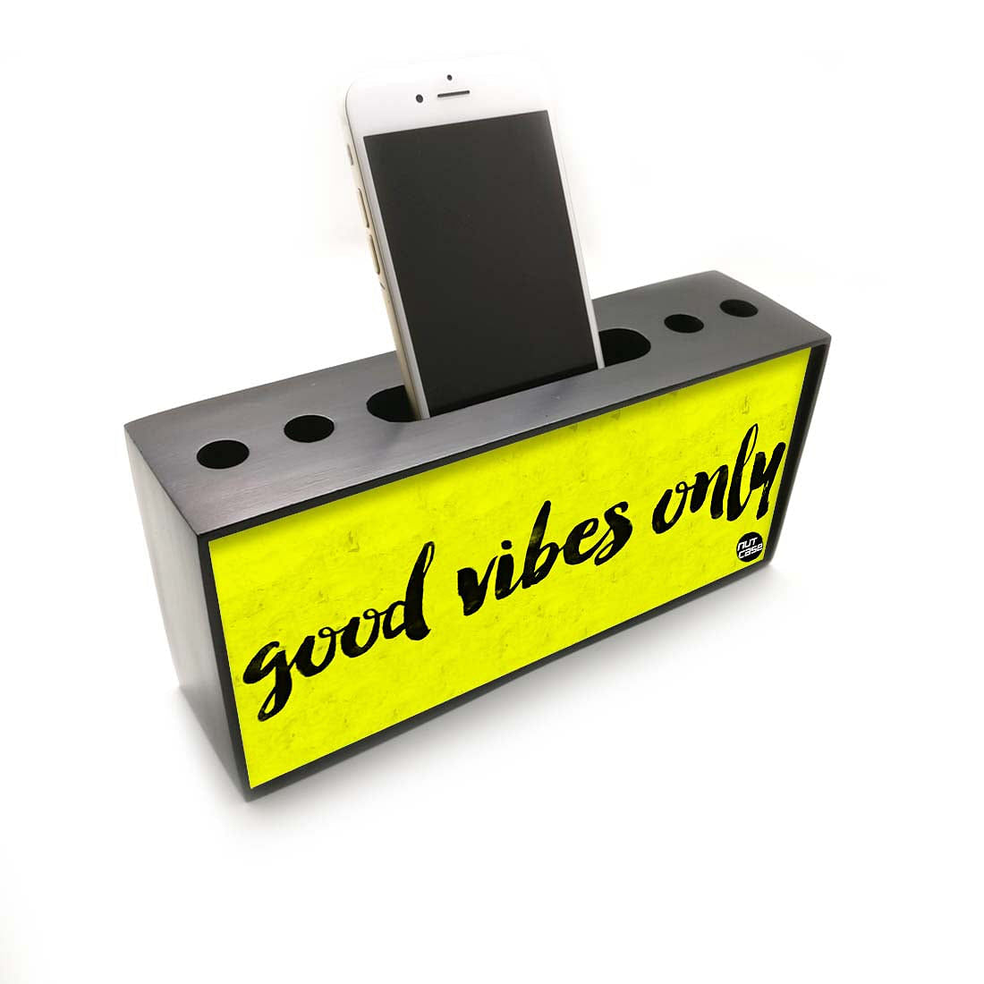 Pen Mobile Stand Holder Desk Organizer - Good Vibes Only Nutcase