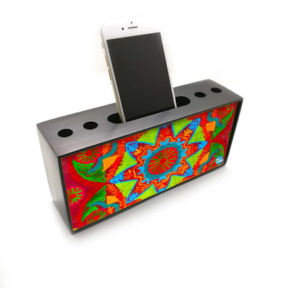 Pen Mobile Stand Holder Desk Organizer - Indian Fabric Nutcase