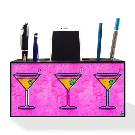 Pen Mobile Stand Holder Desk Organizer - Wine Pink Nutcase