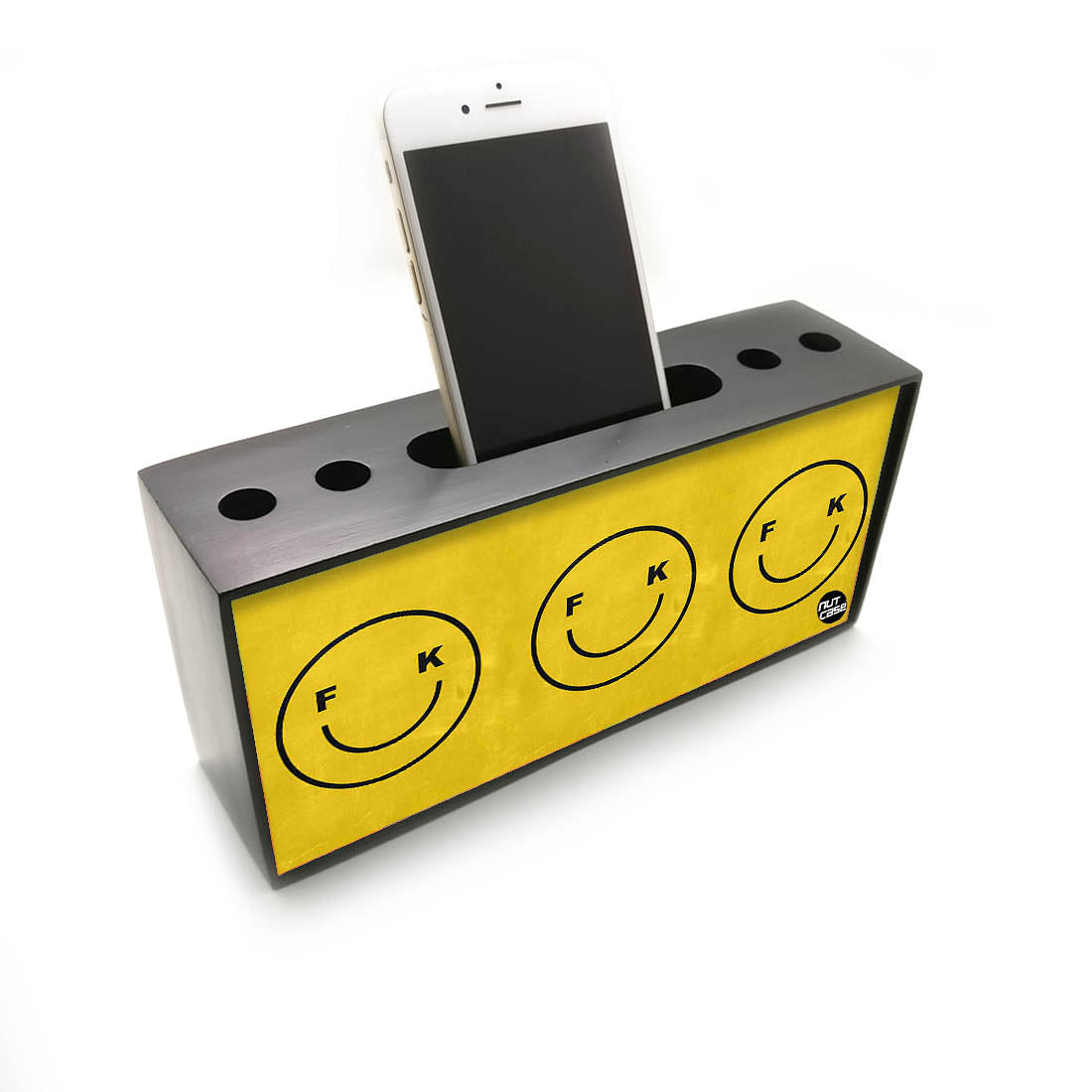 Pen Mobile Stand Holder Desk Organizer - Cute Faces Nutcase