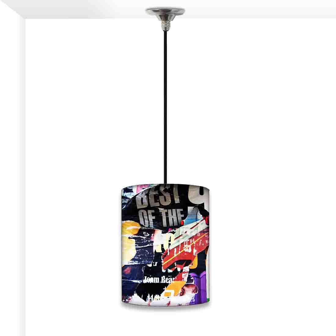 Antique Ceiling Pendant Lamp - Paper Collage Nutcase