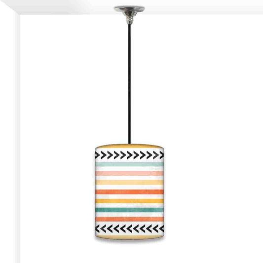 Designer Bedside Pendant Lamp - Multi Color Strips Nutcase