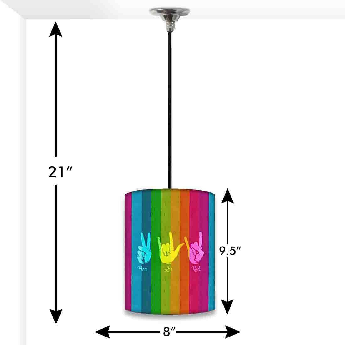 Ceiling Pendant Lamp for Living-Room - Peace Love Rock Nutcase