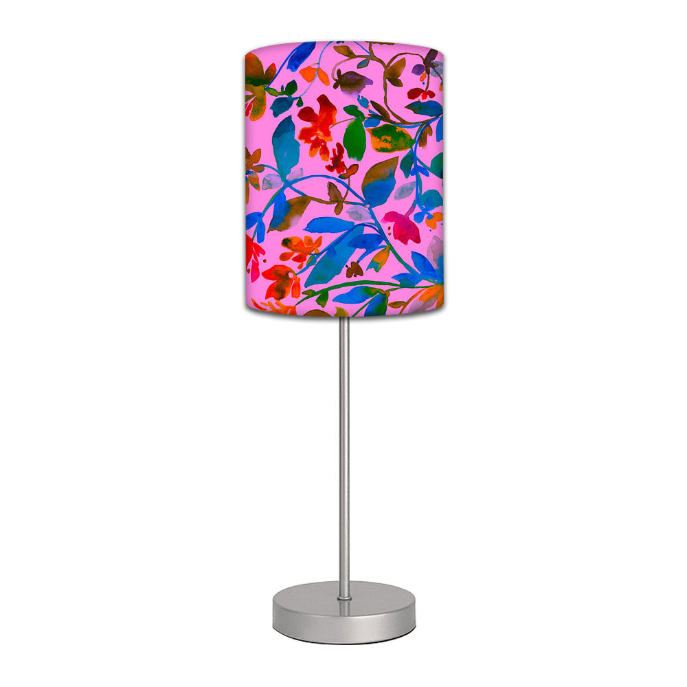 Stainless Steel Table Lamp For Living Room Bedroom -   Floral Watercolour Nutcase
