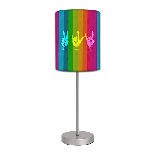 Stainless Steel Table Lamp For Living Room Bedroom -   Peace Love Rock Nutcase