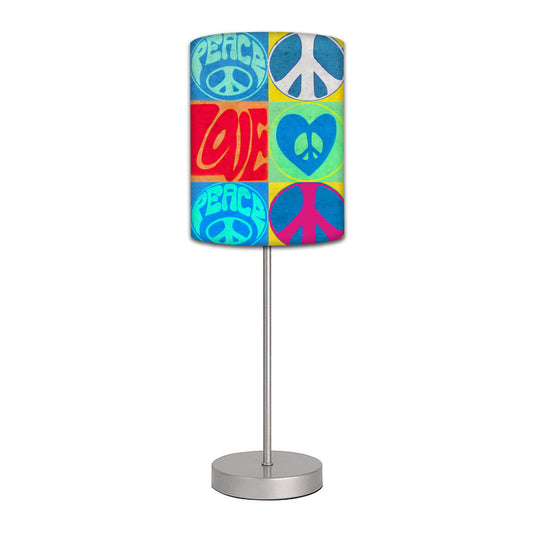 Stainless Steel Table Lamp For Living Room Bedroom -   Retro Peace Love Nutcase