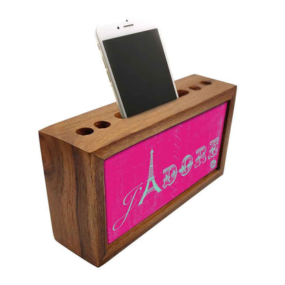 Wooden Stationery Organiser Pen Mobile Stand - Jadore Nutcase