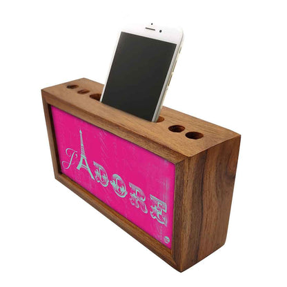 Wooden Stationery Organiser Pen Mobile Stand - Jadore Nutcase