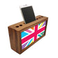 Wooden desk caddy Pen Mobile Stand - Multicolor Union Jack British Flag Nutcase