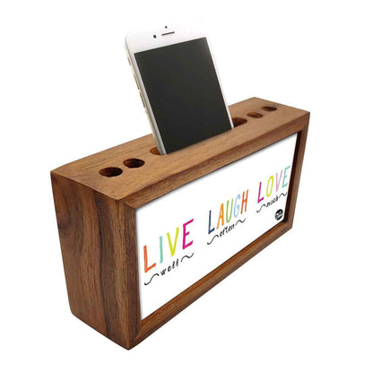 Wooden office desk organizer - Live Laugh Love Nutcase