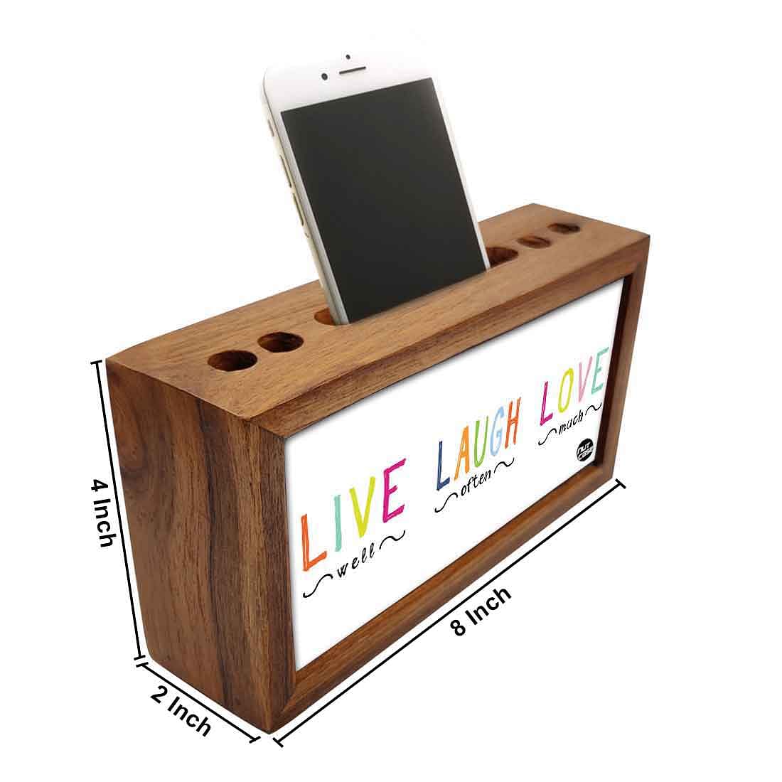 Wooden office desk organizer - Live Laugh Love Nutcase