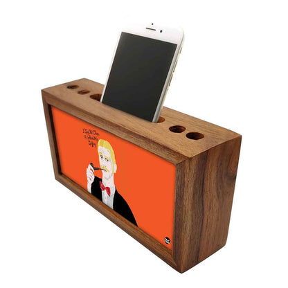 Wooden desk organizer Pen Mobile Stand - Spiffing Nutcase