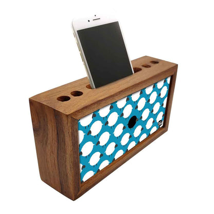 Wooden desktop organiser Pen Mobile Stand - Black Sheep Nutcase