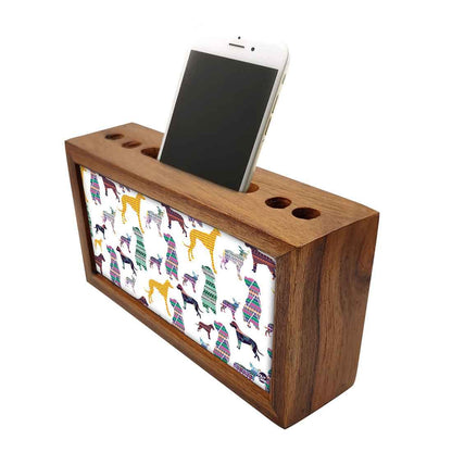 Wood office organizer Pen Mobile Stand - Dogs Nutcase