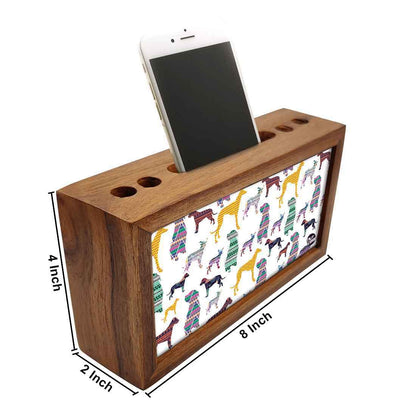 Wood office organizer Pen Mobile Stand - Dogs Nutcase