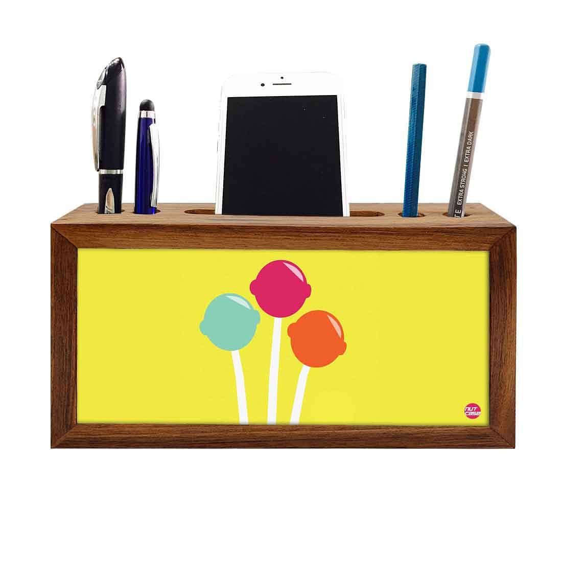 Small Wooden desk organizer - Lollipops Nutcase