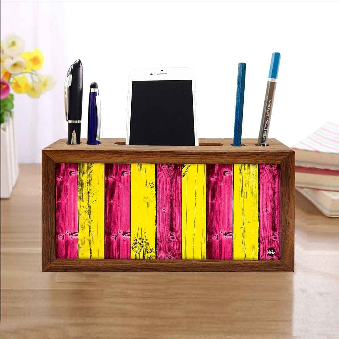 Wooden organizer for desk - 2 Tone Rustic Wood Design Nutcase