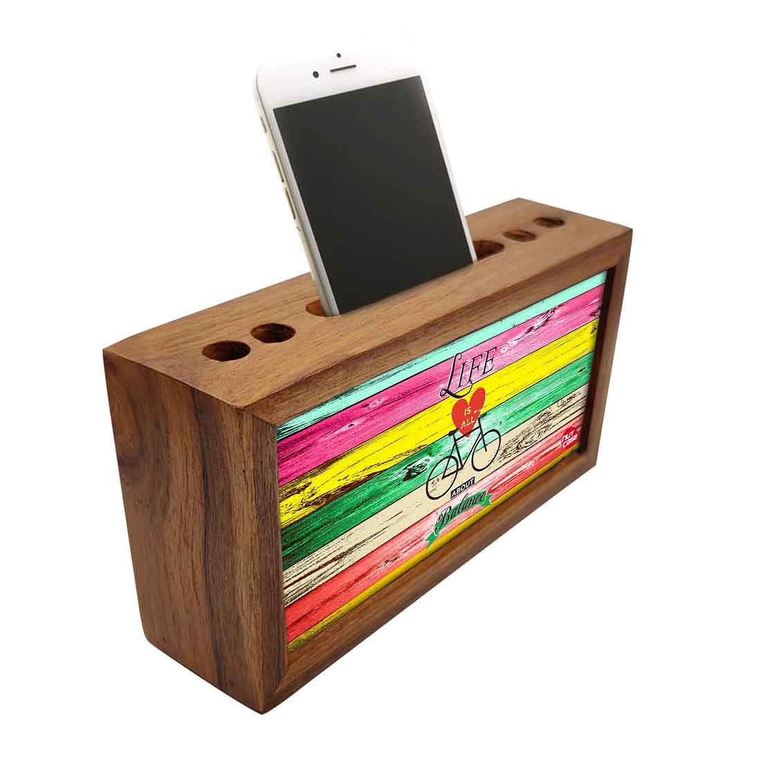 Wooden desk organizer  - Life Is All About Balance Nutcase