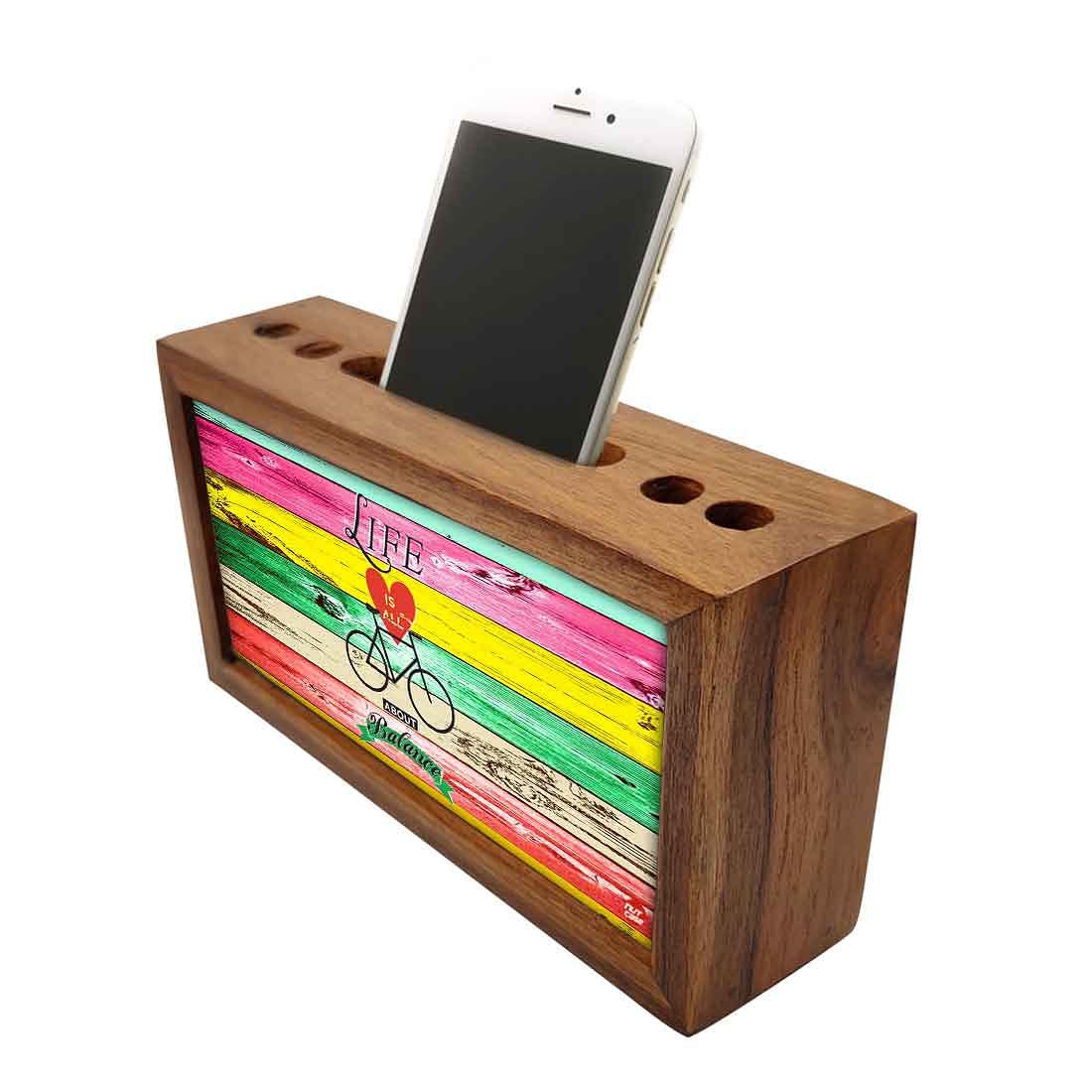 Wooden desk organizer  - Life Is All About Balance Nutcase