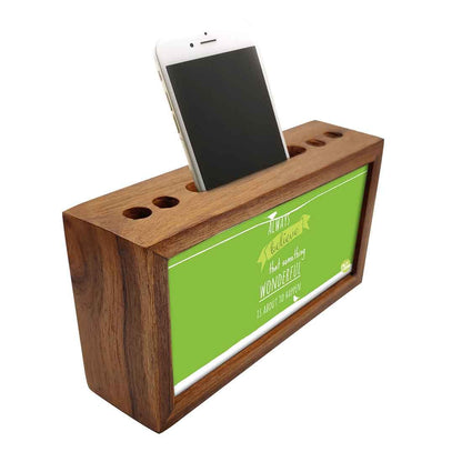 Wooden Pen Stand for Office - Always Believe Nutcase