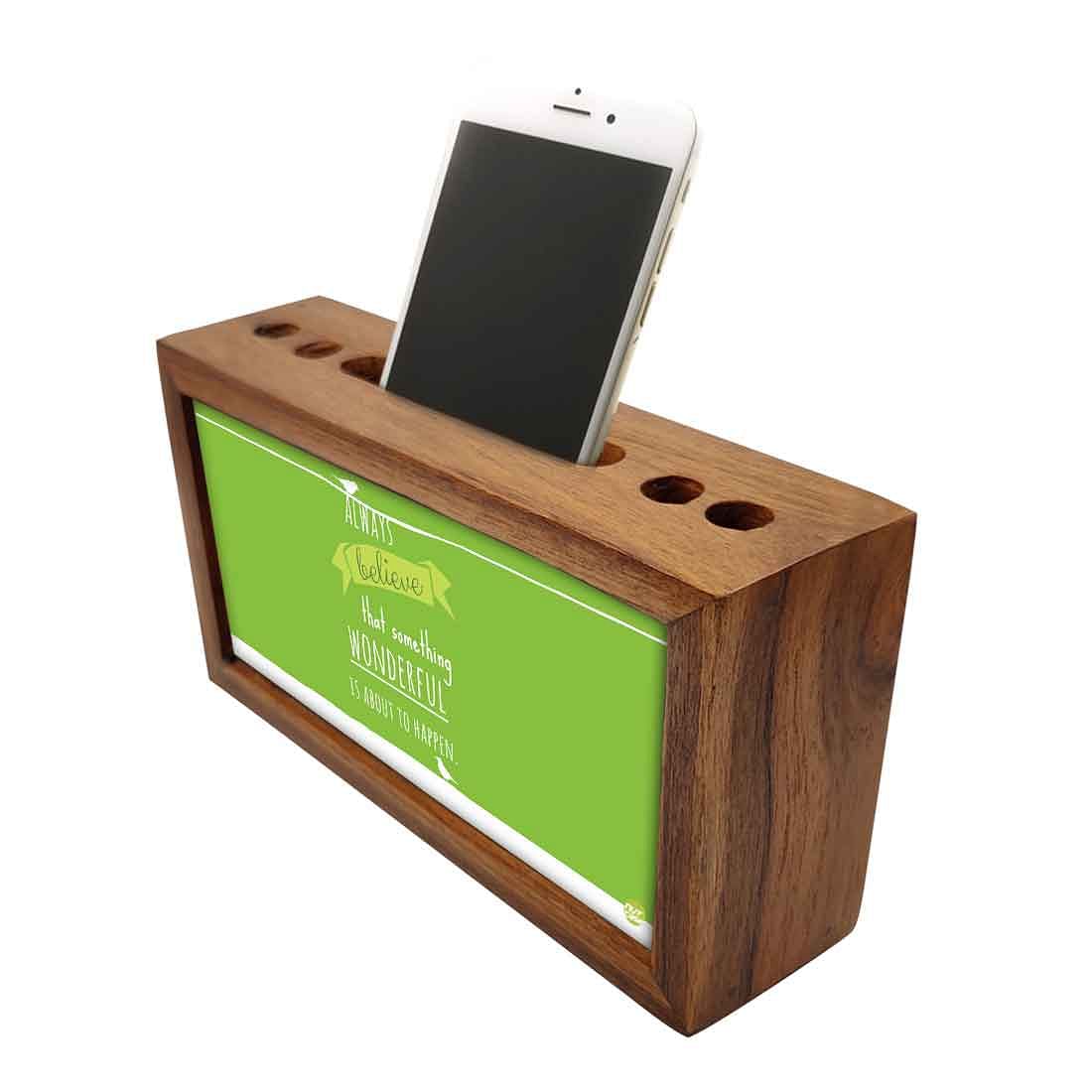 Wooden Pen Stand for Office - Always Believe Nutcase