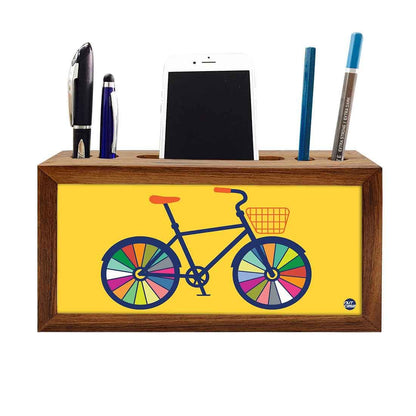 Wooden Pen Holder for Desk - Cycle Art Nutcase