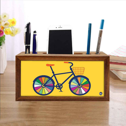 Wooden Pen Holder for Desk - Cycle Art Nutcase