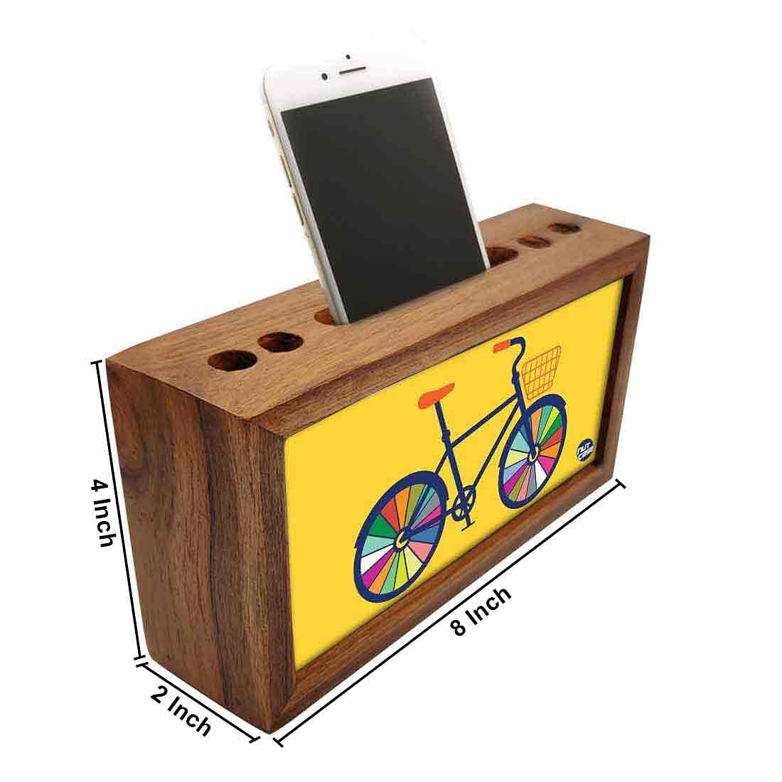 Wooden Pen Holder for Desk - Cycle Art Nutcase