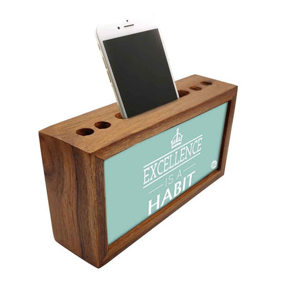 Wooden Table Organizer Pen Mobile Stand for Office - Excellence Nutcase