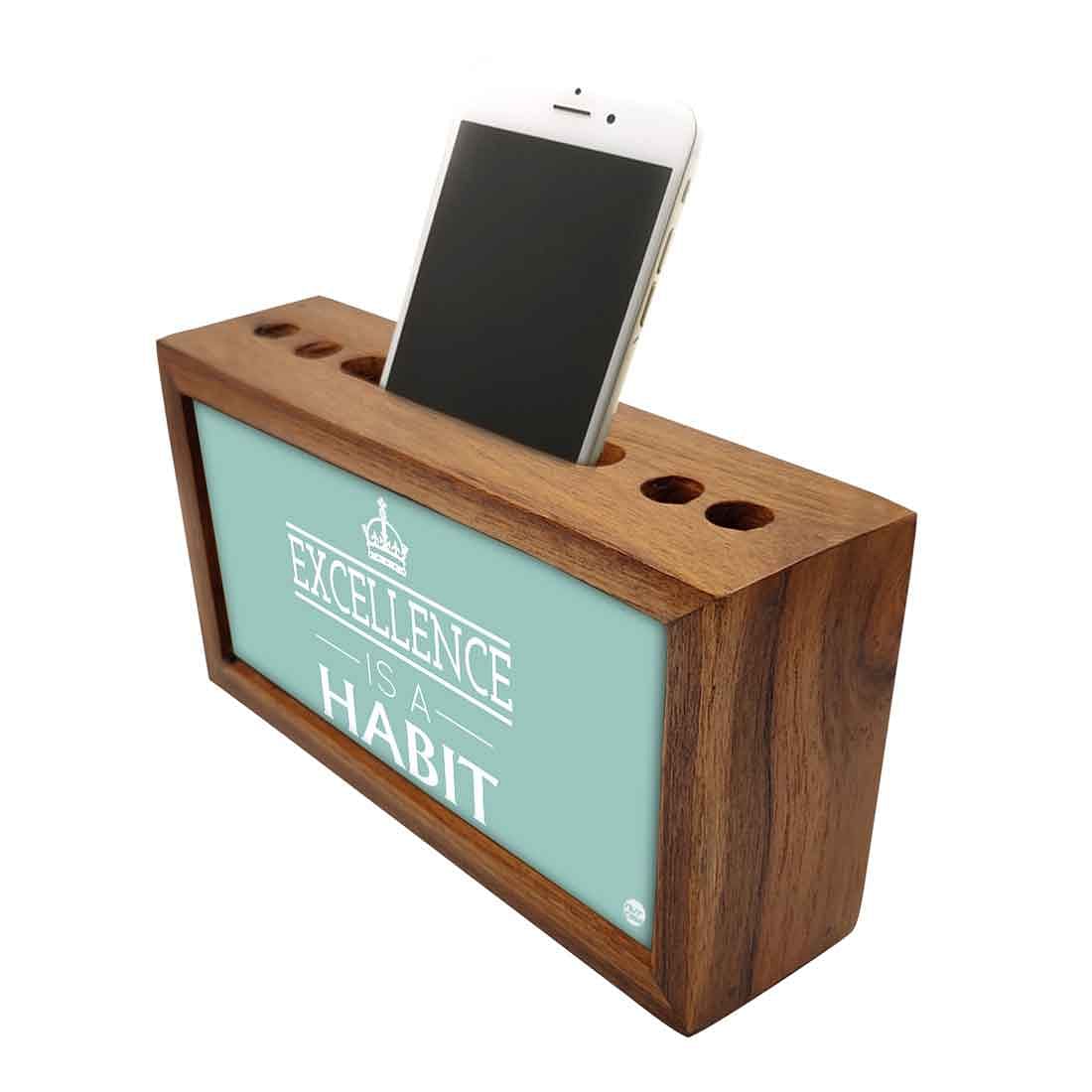 Wooden Table Organizer Pen Mobile Stand for Office - Excellence Nutcase