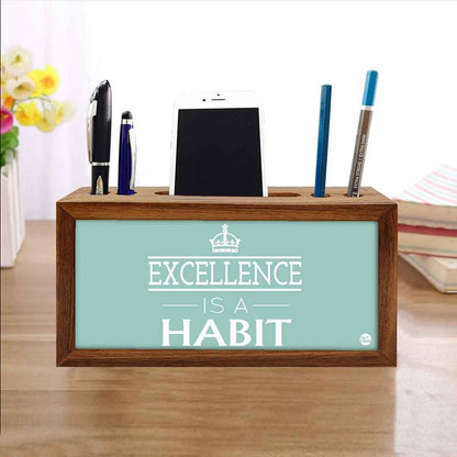 Wooden Table Organizer Pen Mobile Stand for Office - Excellence Nutcase