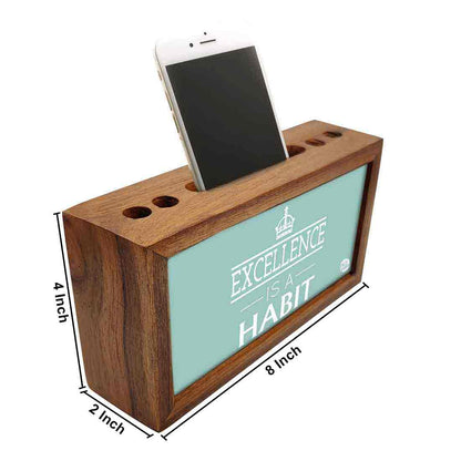 Wooden Table Organizer Pen Mobile Stand for Office - Excellence Nutcase