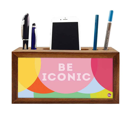 Wood office organizer Pen Mobile Stand - Be Iconic Nutcase