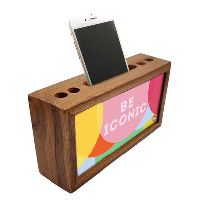 Wood office organizer Pen Mobile Stand - Be Iconic Nutcase