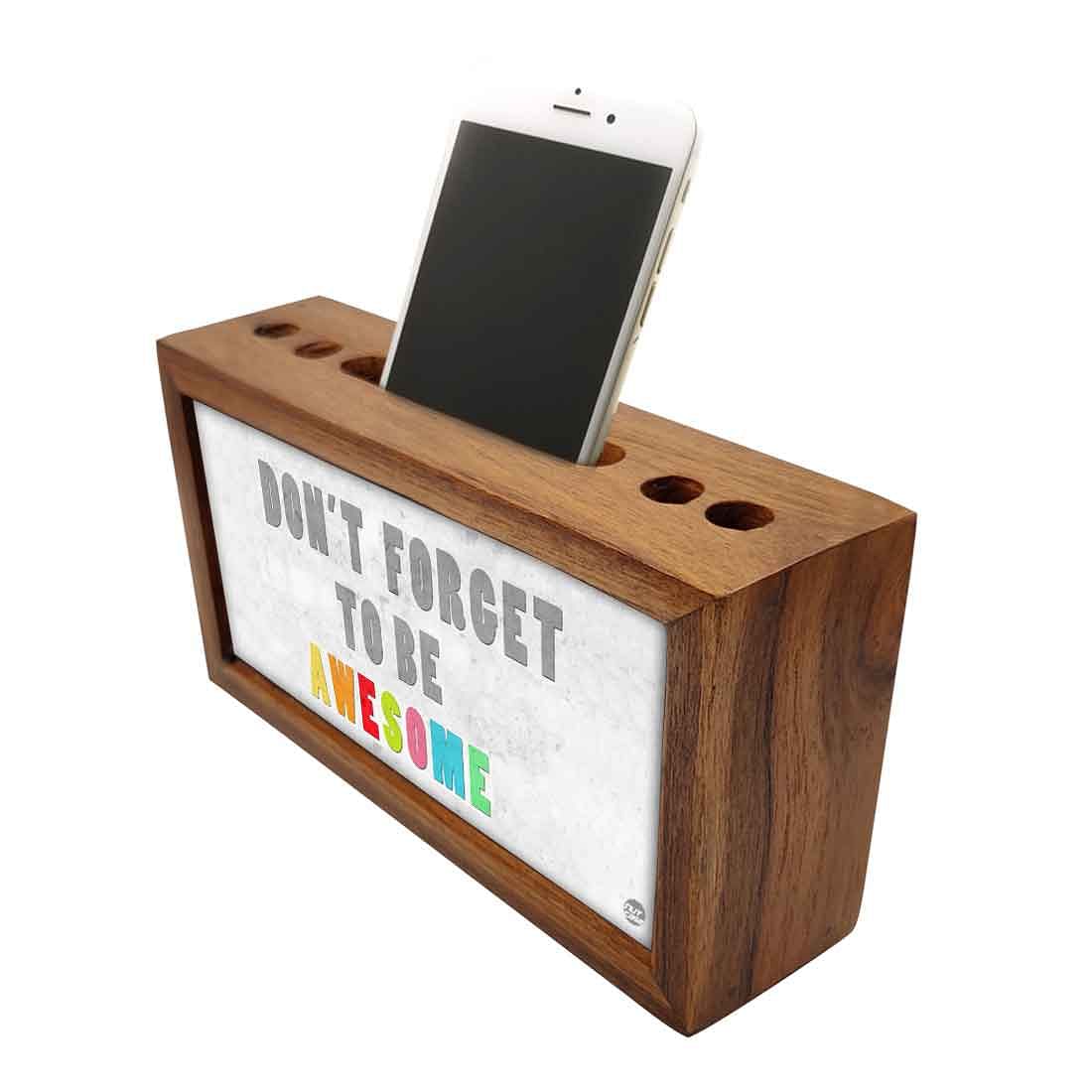 Wooden Pen Holder for Desk - Don’T Forget Nutcase