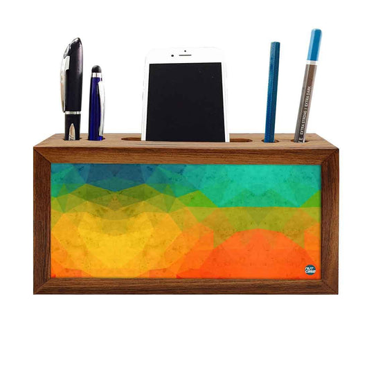 Wooden desk caddy Pen Mobile Stand - Multicolor Nutcase