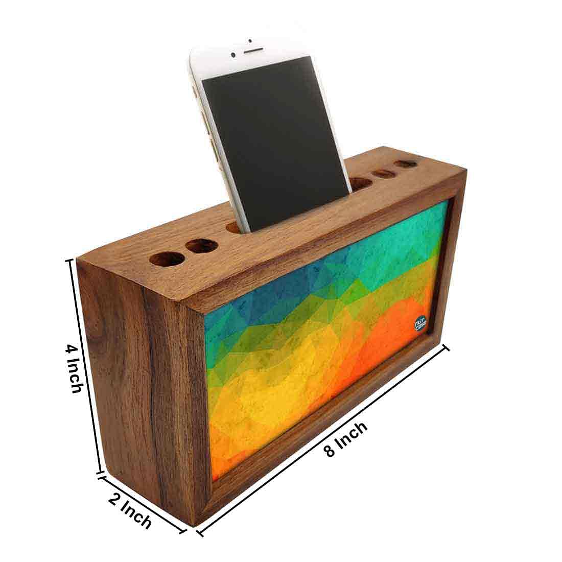 Wooden desk caddy Pen Mobile Stand - Multicolor Nutcase